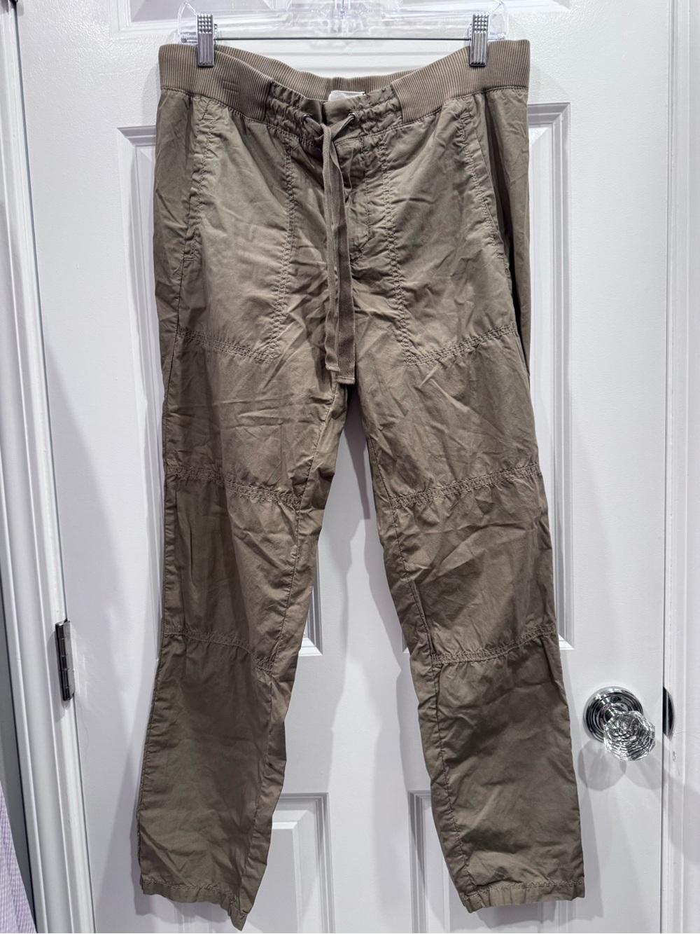 Lou & Grey Olive Drawstring Cargo Pants 100% Cotton